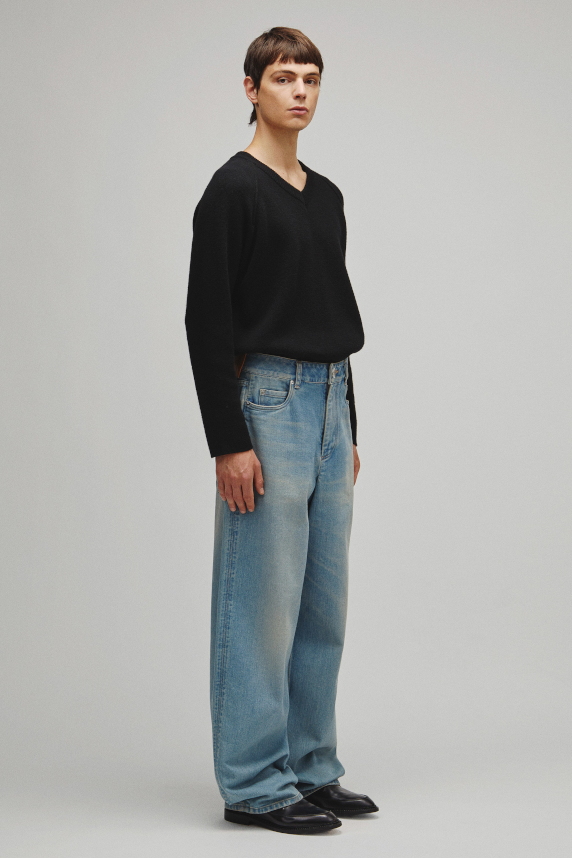 RERACS WIDE BARREL DENIM PANTS