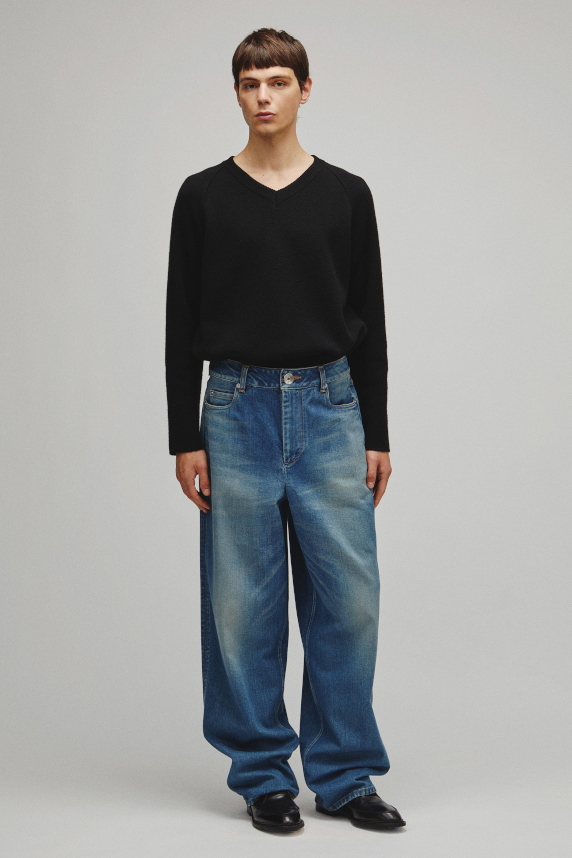 RERACS WIDE BARREL DENIM PANTS