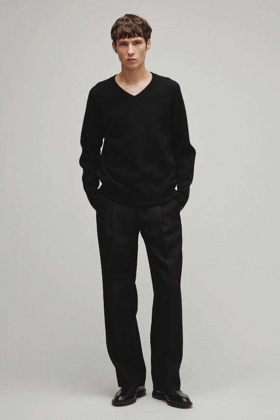 RERACS RAGLAN V NECK PULLOVER KNIT