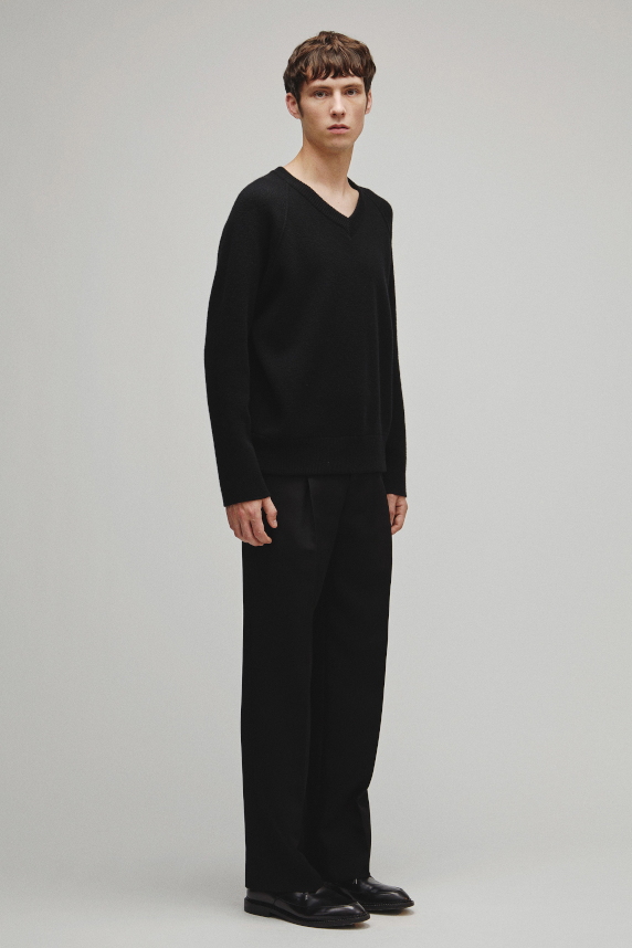 RERACS RAGLAN V NECK PULLOVER KNIT