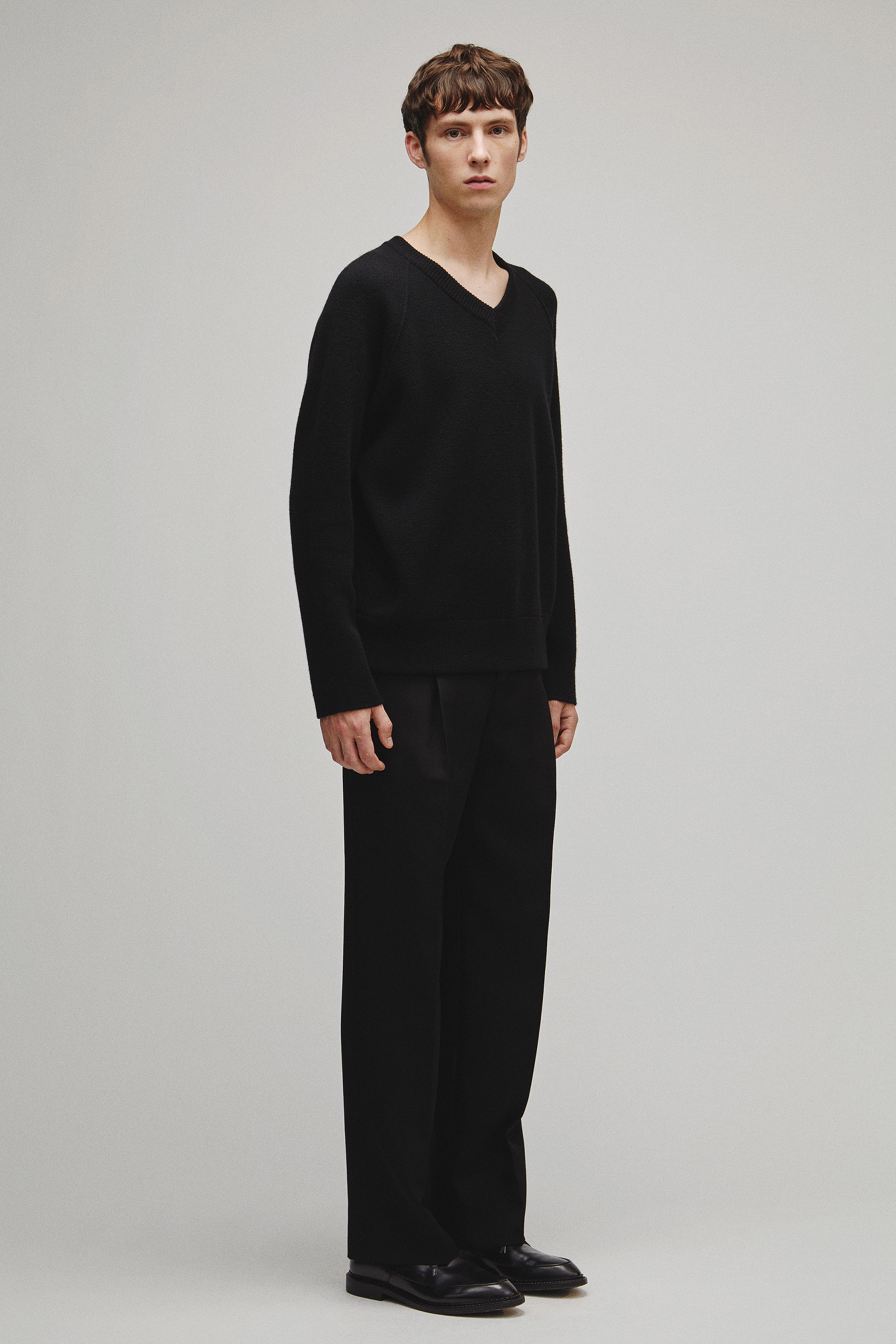 RERACS RAGLAN V NECK PULLOVER KNIT