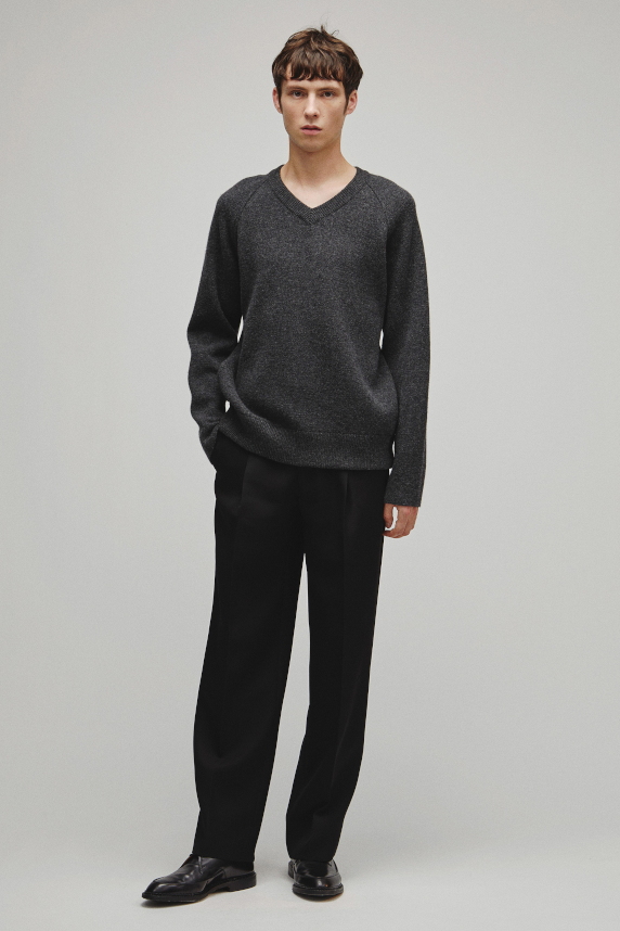 RERACS RAGLAN V NECK PULLOVER KNIT