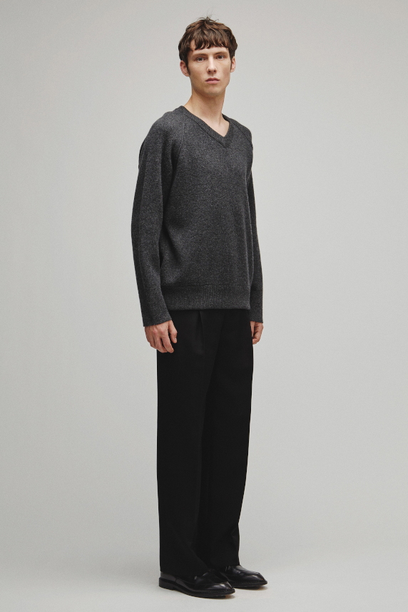RERACS RAGLAN V NECK PULLOVER KNIT