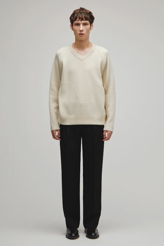 RERACS RAGLAN V NECK PULLOVER KNIT