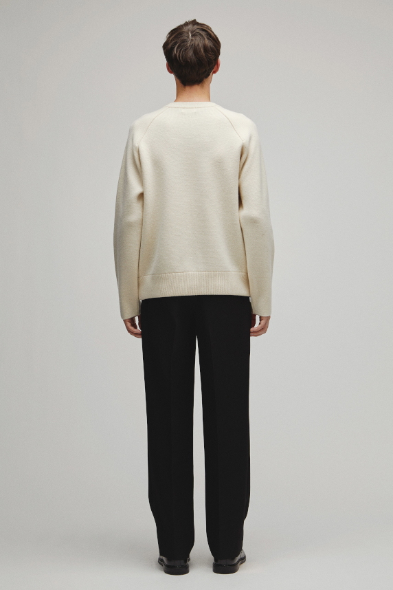 RERACS RAGLAN V NECK PULLOVER KNIT