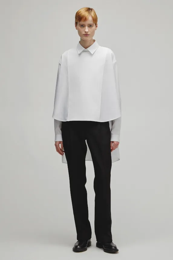 RERACS TUXEDO A-LINE TAIL SHIRT