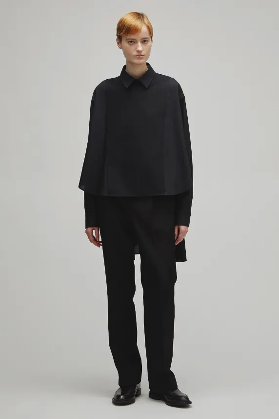 RERACS TUXEDO A-LINE TAIL SHIRT