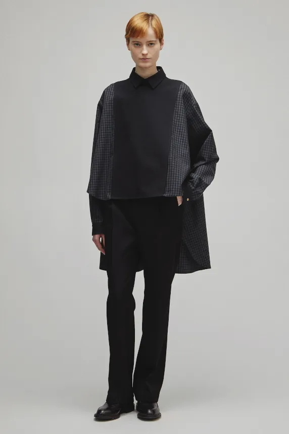 RERACS TUXEDO A-LINE TAIL SHIRT