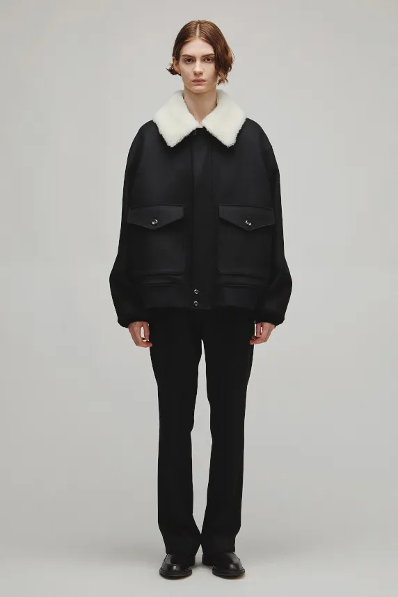 THE A2 JACKET M WITH BOA COLLAR