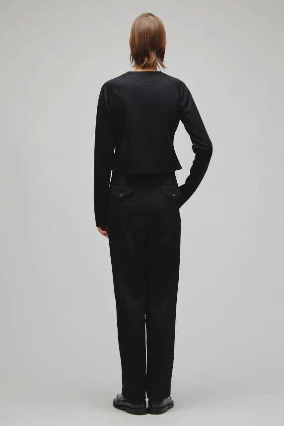 RERACS COLLARLESS TIGHT CARDIGAN