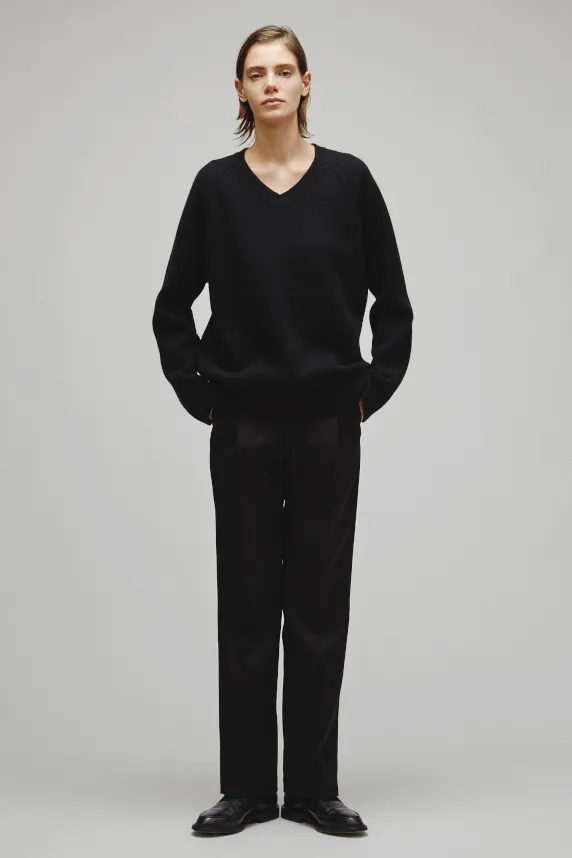 RERACS RAGLAN V NECK PULLOVER KNIT