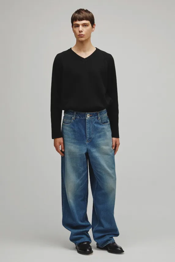 RERACS WIDE BARREL DENIM PANTS