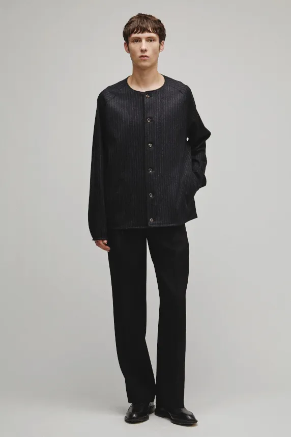 RERACS COLLARLESS CARDIGAN