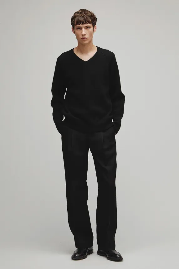 RERACS RAGLAN V NECK PULLOVER KNIT