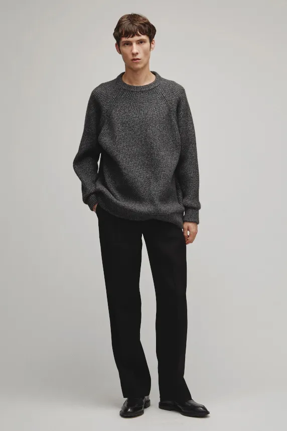 RERACS RAGLAN CREW NECK PULLOVER LOOSE KNIT