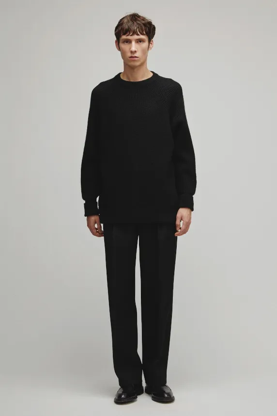 RERACS RAGLAN CREW NECK PULLOVER LOOSE KNIT
